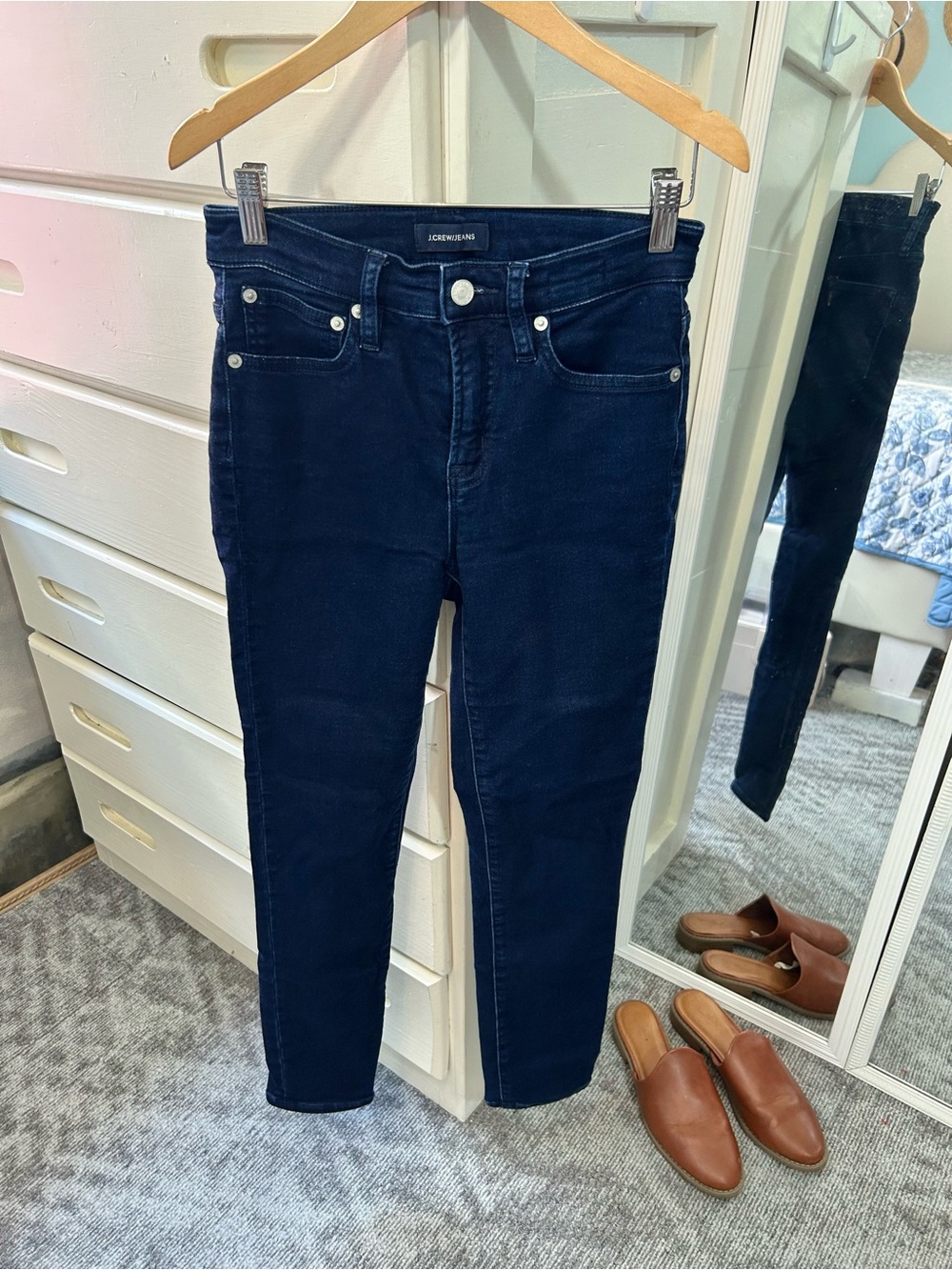 J. Crew Jeans Toothpick High Rise Skinny Jeans Dark Was Blue Slim Fit Denim✨